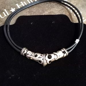 Leather Cord Western Style Magnetic Chocker